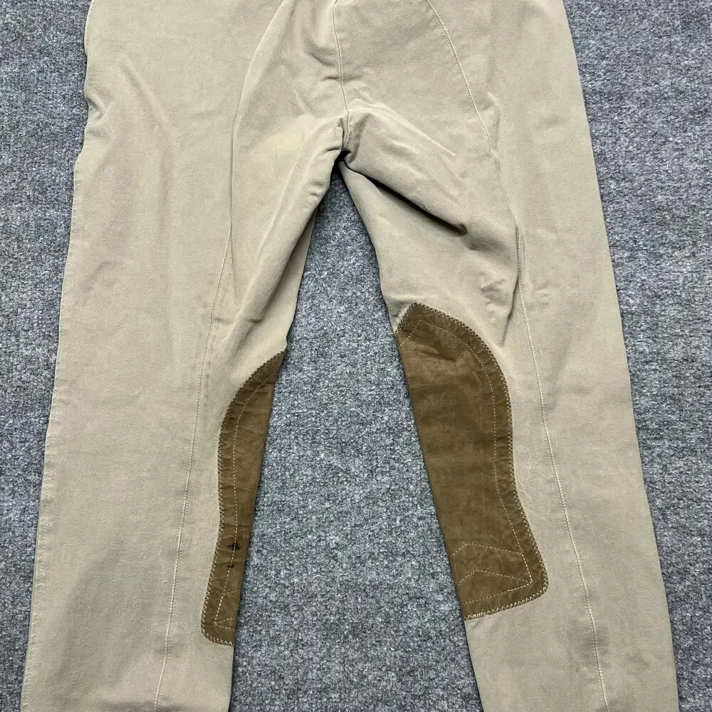 The Tailored Sportsman Pants Womens 26 Beige Riding Knee Patch Breeches Made USA